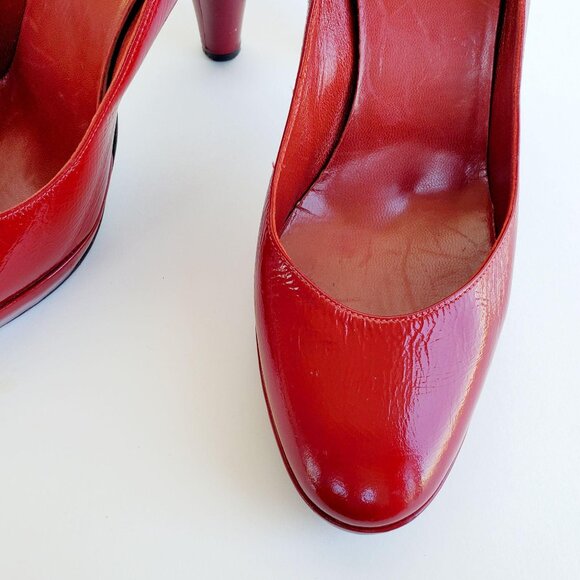 Pierre Hardy Red Patent Leather Platform Pumps Size 38.5 / US 8 - Picture 6 of 11